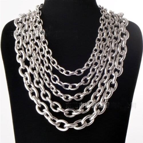 Mens Steel Necklace Stainless Hip Hop Lobster Closure Crazy Chain Necklaces Fashion Heavy Duty Punk jewelry