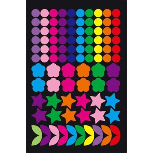 5 Sheets/Set Round Flower Star Stickers Scrapbooking Paper Self Adhesive Stickers Stationery