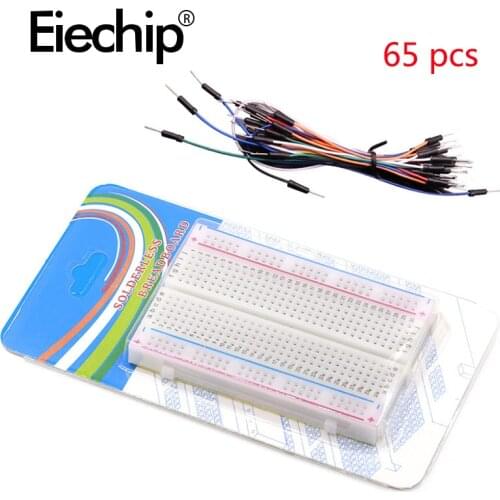 New 400 Tie Points Solderless PCB Breadboard Mini Test Protoboard DIY Bread Board+65pcs Flexible Dupont Jumper Wire