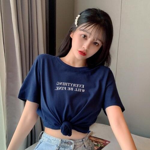 2020 summer new frame cotton explosion letter short-sleeved T-shirt female summer ins shirt loose