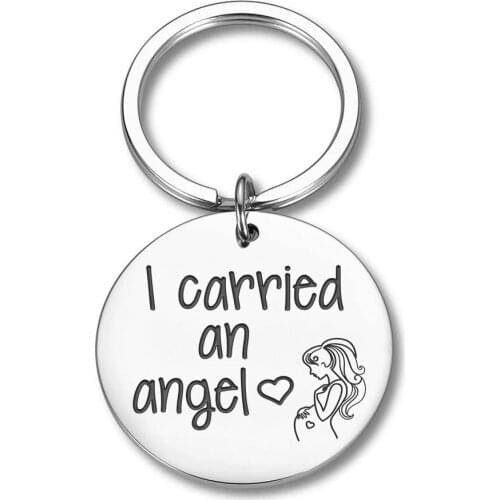 Mom To Be Keychain Gift In Memory of Loved One I Carried An Angel Remembrance Gift Tribute To Angel In Heaven Memorial Keyring