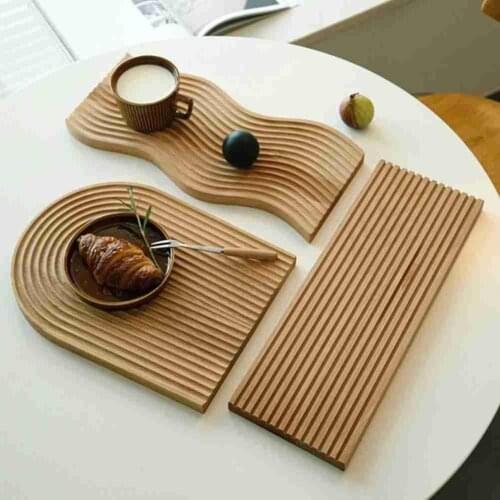 Water Ripple Cutting Chopping Board Creative Bread Dessert Tray Japanese-style Geometric Design Placement Plate Curved Tableware