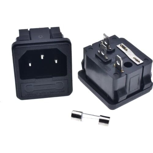 With 10A fuse ! power socket 15A 250V ac 3 Terminal Power Socket with Fuse Holder Connector