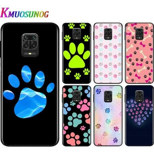 Silicone Black Cover dog foot Paw For Xiaomi Redmi Note 9 9S Pro Max 8T 8 7 6 5 Pro 5A 4X 4 Phone Case Bag
