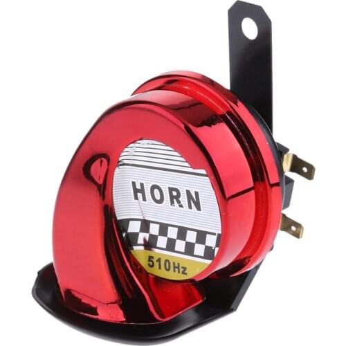 1 Pcs Universal 12V Loud Electric Snail Air Horn Siren For Cars Bikes Boat,Red