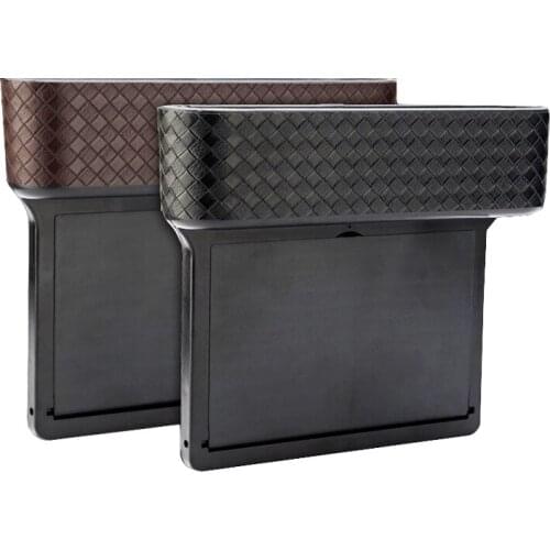1 Pair Universal Car Seat Side Gap Pocket PU Leather Leak-Proof Storage Box Car Organizer Car Seat Crevice Pockets 25.1cm x5.8cm
