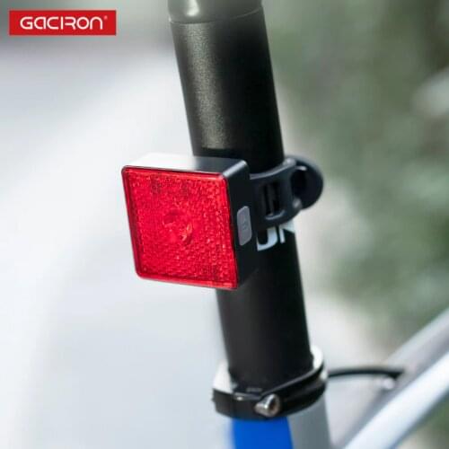GACIRON 40LM USB Chargeable Bicycle Tail Light Smart Waterproof Bike Light Night Safety Warning Lamp MTB Road Riding Accessories