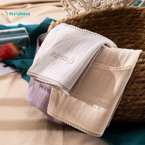 Ladies Cotton Lace Panties Underwear Mid-waist Graphene Antibacterial Inner Crotch Girl Comfortable Briefs