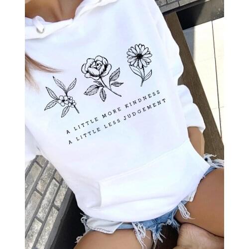 A LITTLE MORE KINDNESS A LITTLE LESS JUDGEMENT funny Pullovers quote Jumper unisex 100% cotton Women Pullovers Graphic hoody top