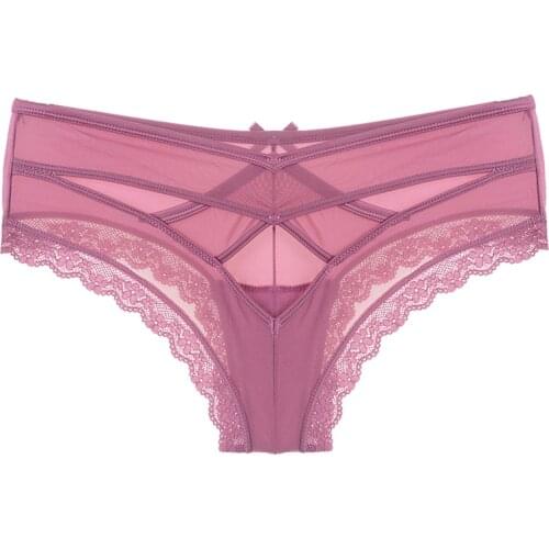 Womens Underwear Sex Lingerie Sexy Lace Panties Hollow Out Briefs Cross Bandage Design Thongs Female Low-waist Thong G String