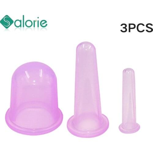 3PCS Silicone Vacuum Cup Suction Cups Vacuum Cans Massage Body Face Neck Massage Suction Cup Health Care Cellulite Massage Tools