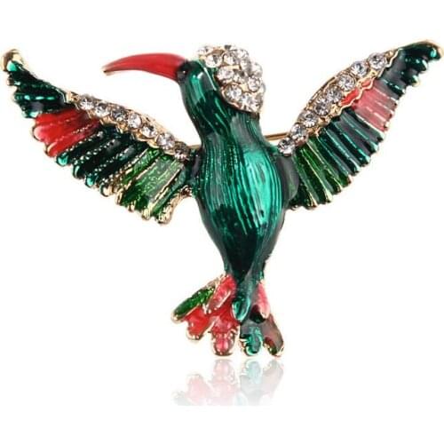 30pcs/lot New design Enamel Bird Pins Rhinestone Owl Brooch Animal Brooches For Women Men Clothes Jewelry Pins