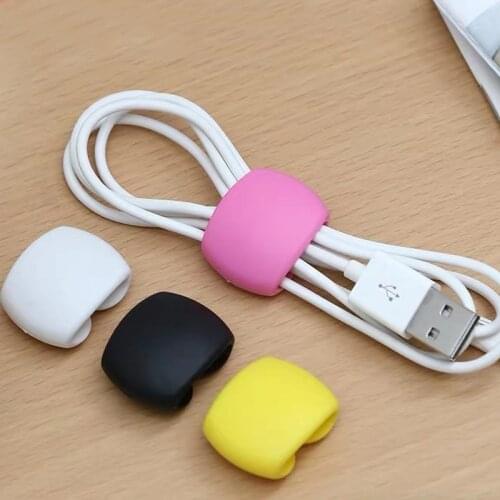 4pcs/lot Portable Reusable Cable Clips Charger Cord Organizer Earphone Line Tidy Holder Cable Management Winder