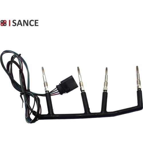 4 Glow Plugs & Wiring Harness Connector Plug 0250202022 038971220C N10140101 For VW Jetta New Beetle Golf 2002 2003 1.9 TDI