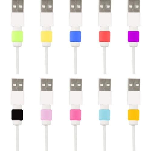 5PcsColorful Cable Protector Data Line Cord Protector Protective Case Long Size Cable Winder Cover for iPhone USB Charging Cable