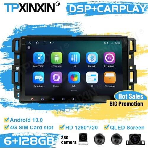 6+128G 360 Cameras Radio Multimedia Stereo Receiver Android 10 For GMC T3 8035 Slim Body GPS Navigation Player Audio Head Unit