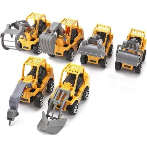 6X Kids Mini Car Toys Lot Vehicle Sets Educational Toys Engineering vehicle