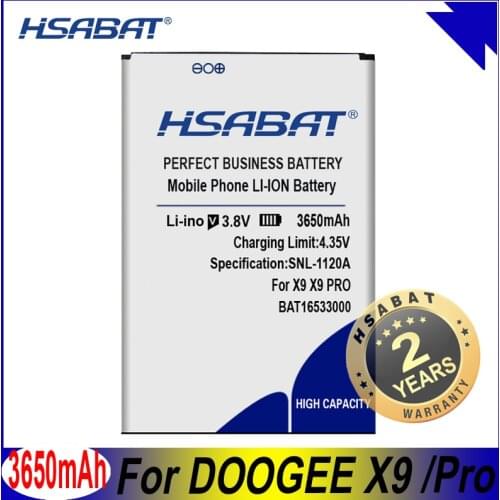 HSABAT 3650mAh BAT16533000 Battery for DOOGEE X9 5.5inch X9Pro X9 Pro