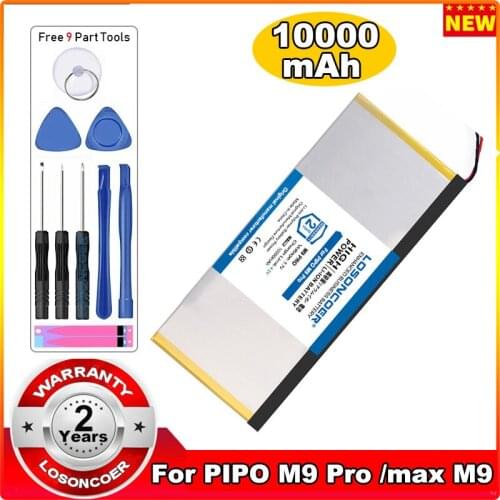 LOSONCOER 10000mAh Battery For PIPO M9 Pro 3G / PIPO Max M9 Quad Core Tablet Pc