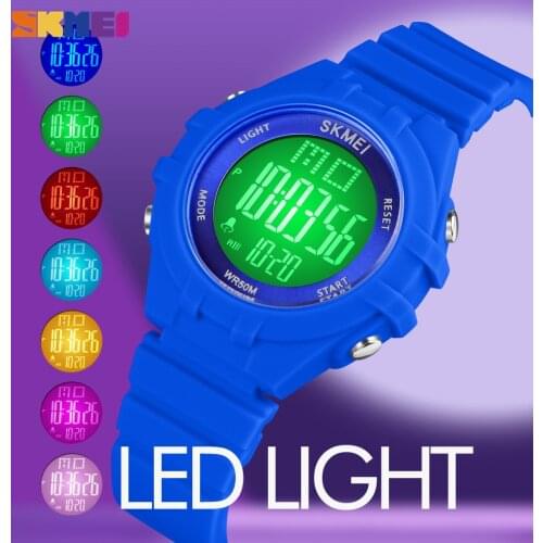 SKMEI Japan Digital movement LED Display Kids Sport Watches 5Bar Waterproof Children Wrist Watch Clock Boys Girls birthday Gift