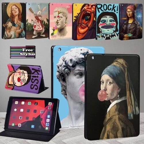 Tablet Case for Apple IPad 2 3 4/iPad 5th/6th/7th Gen/Mini 1 2 3 4 5 Anti-Dust Cute Painting Stand Cover for IPad 2020 8th Gen