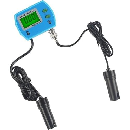 Digital pH EC Electrode Meter Professional Aquarium SPA Swim Online Water Quality Monitor 0-14.00PH 19.99ms/cm EC Acidometer