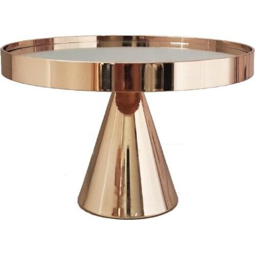 Dessert display plate Mirror Tray Cake rack cake stand Metal electroplating dessert table European golden