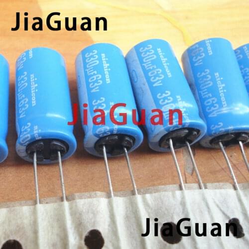 20pcs NICHICON BT 63V330UF 12.5X25MM electrolytic capacitor bt 125 degrees 330uF/63v military industrial capacitor 330UF 63V