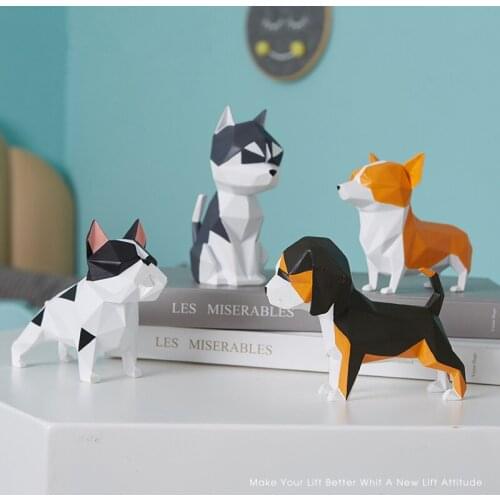 Geometric Dogs Design Car Decoration Car Ornaments Interior Dashboard Decoration Birthday Gift Creative Home Decoration