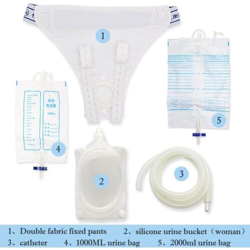 Hypo-allergenic Older Men Woman Silicone Urine Collector Bags Adults Urinal with Urine Catheter Bags Male Female Toilet Urinal