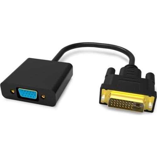 HOT DVI to VGA Adapter Connector DVI (24 +1) to VGA Male Graphics Dual Display Support Plug and Play Computer Cables Connectors