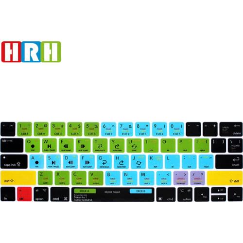 HRH Pro 2/Kontrol S4 Hotkey Shortcuts US Silicone Keyboard Cover Skin For Mac New Pro 13"15" Touch Bar A1706 A2159