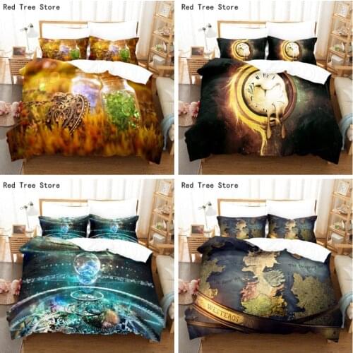 Golden wheel Comforter Bedding Sets 3D Printing King Size Cover Bedspread 220x240 Duvet Include 1-2pc Pillowcase Bedroom Decor