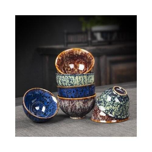 Retro Kiln Change Home Tea Cup Coarse Pottery Teacup Tea Bowl Wine Set Kung Fu Tea Set Drinks Cup Drinkware Teaware Decor Crafts