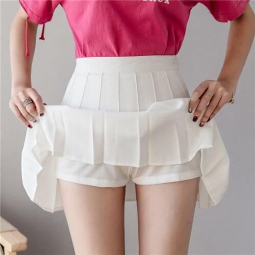 JMPRS Sexy Women Pleated Skirt Summer High Waist Zipper A Line Ladies Mini Skirt Fashion Korean Preppy Style Girl Dance Skirt