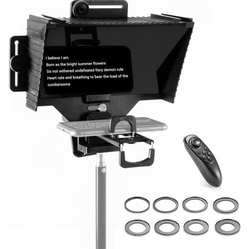 Pronstoor Phone and DSLR Recording Mini Teleprompter Portable Inscriber Mobile Teleprompter Artifact Video With Remote Control