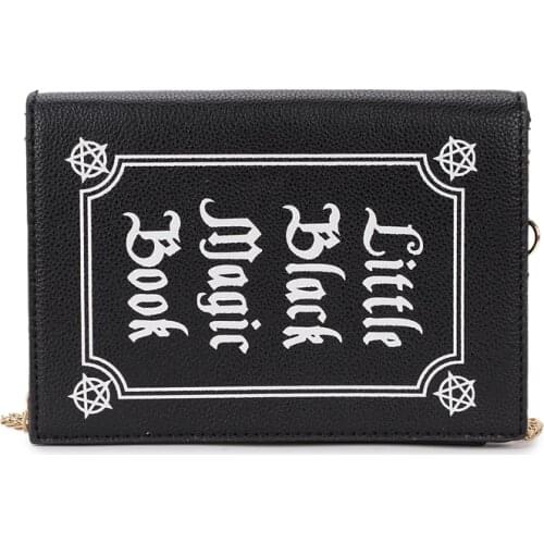 Fashion Letter Magic Book Shape Pu Purse Daily Clutch Bag Ladies Shoulder Bag Chain Handbag Crossbody Mini Messenger Bag