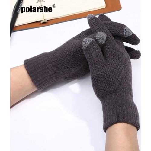 Winter&Autumn Men Touch Screen Cycling Gloves Cotton Knitted Warm Gloves Velvet Full Finger Cashmere Riding Motor Outdoor Gloves