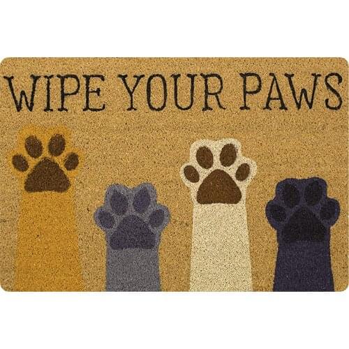 Wipe Your Paws Print Non Slip Doormat Inside Carpet Entrance Front Door Kitchen Bedroom Mats Pet Entrance Floor Mat Dogs Paw