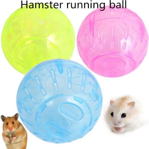 Plastic Pet Rodent Mice Jogging Ball Hamster Gerbil Rat Exercise Portable Funny Solid Hamster Running Balls Play Toys Accessory