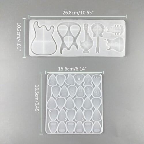 Guitar Picks Epoxy Resin Mold Guitar Plectrums Keychain Pendant Storage Box Silicone Mould DIY Crafts Guitar Thumb Finger Picks