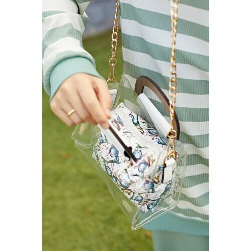 Wooden Handle Transparent Bag High Quality 2021 Womens Bag Luxury Woman Brand Handbags Crossbody Bag Purses And Handbags