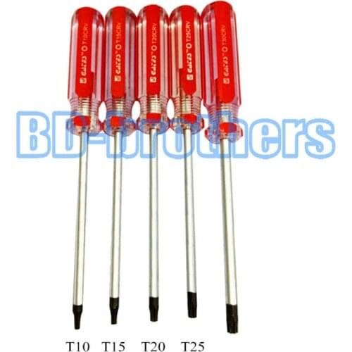 Colorful Bar PVC Handle Torx T10 T10H T15 T15H T20 T20H T25 T25H with Hole Screwdriver Screwdrivers Repair Tool 72pcs/lot