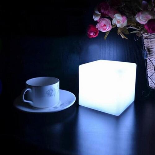 LED Colorful Changing Mood Cubes Night Glow Lamp Light Gadget Gizmo Home Decor Romantic Lighting 7 Color Portable Lighting