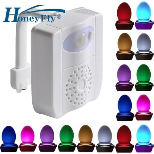 HoneyFly Motion Sensor UV Disinfection Toilet Lamp 3AAA 16 Colors Germicidal UVC Aromatherapy IP65 LED Closestool Night Light