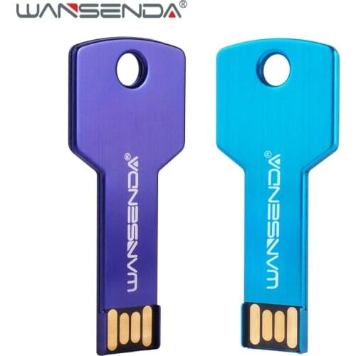 WANSENDA USB Flash Drive Key Shape Pen Drive 64GB 32GB 16GB 8GB Pendrive Real Capacity USB Memory Stick Waterproof Flash Disk