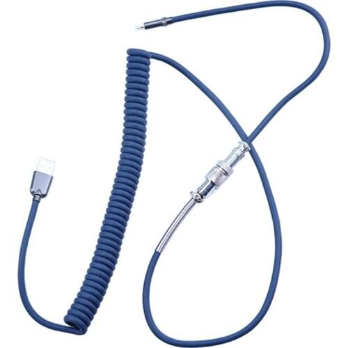 USB Coiled Cable Pilot Connector Mechables Type C Coiling Keyboard Cable for Mechanical Keyboard GH60 GK61 GK64