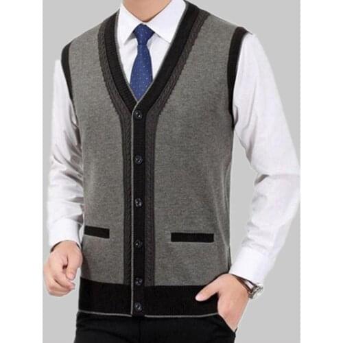 New Arrival Fahsion Men Cardigan Sweater Autumn And Winter Computer Knitted Casual Vest, Sleeveless V-neck Size S M L XL XXL
