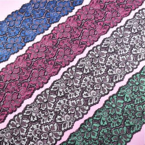 1 Meters/Lot Elastic Lace Ribbon Embroidered Nigerian African Lace Fabric White Stretch Elasticity Lace Trim Trimming for Sewing