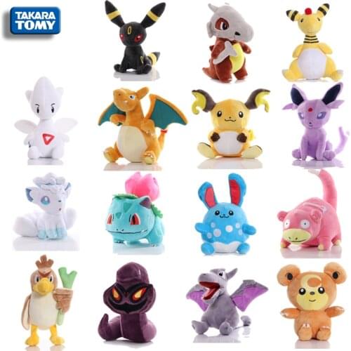 17 styles TAKARA TOMY Pokemon plush toy original Pikachu squirrel Raichu plush doll doll toy children Christmas birthday gift